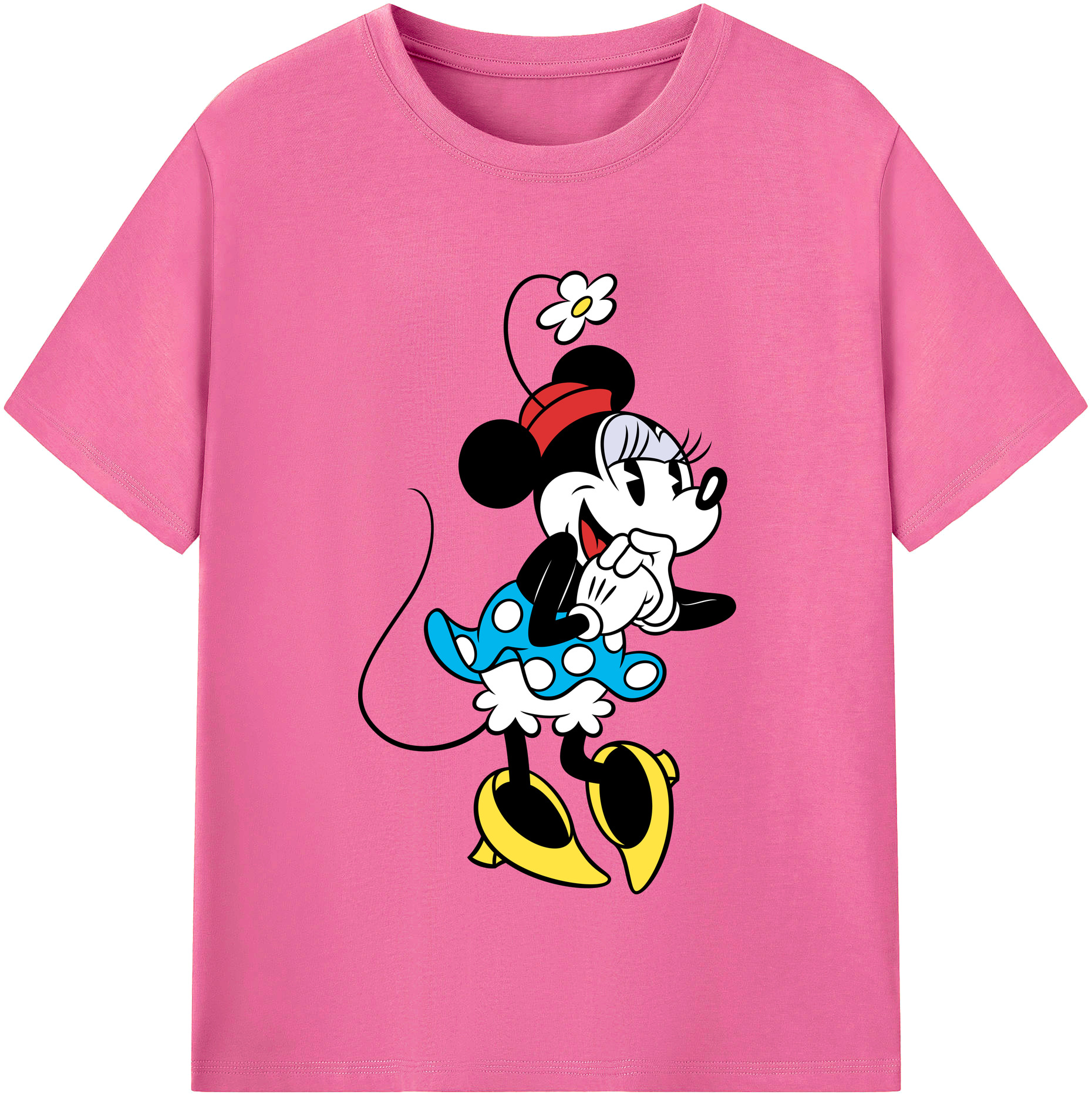 （画像用） ミッキーマウス Mickey Mouse レディースカジュアルプリントTシャツ（綿100％）